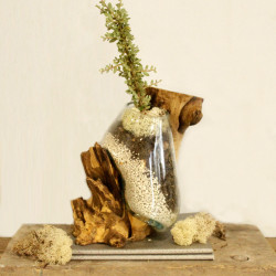 2x Roztavené Sklo na Dreve - Závesená Misa