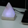 USB Biela Soľná Lampa Viacfarebná - Pyramída 9 cm