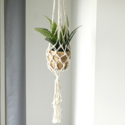 Macramé Závesný Držiak na Kvetináč - Extra Dlhý