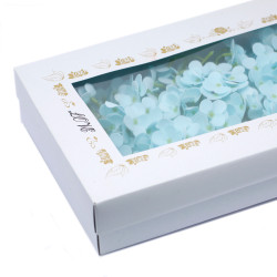 36x Mydlové Kvety pre Šikovné Ruky - Kvet Hortenzia - Pastelová Modrá