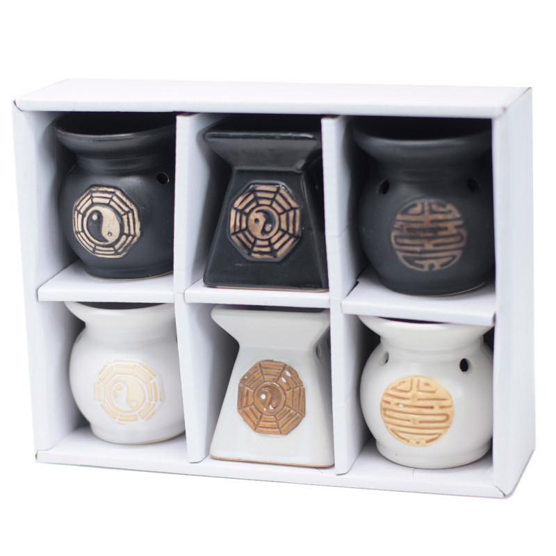 6x Klasická Rustikálna Aroma Lampa - Yin Yang (rôzne)