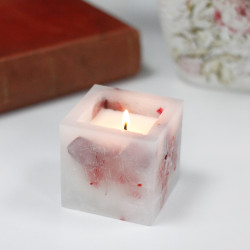 Očarujúco Žiariace Sviečky - Malý Štvorec - Ruža