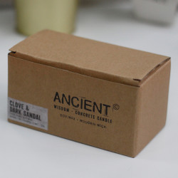 2x Veľká Betónová Sójová Sviečka - Klinček & Tmavé Santalové Drevo