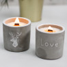 3x Stredná Betónová Sójová Sviečka - Love - Figa & Čierna Ríbezľa