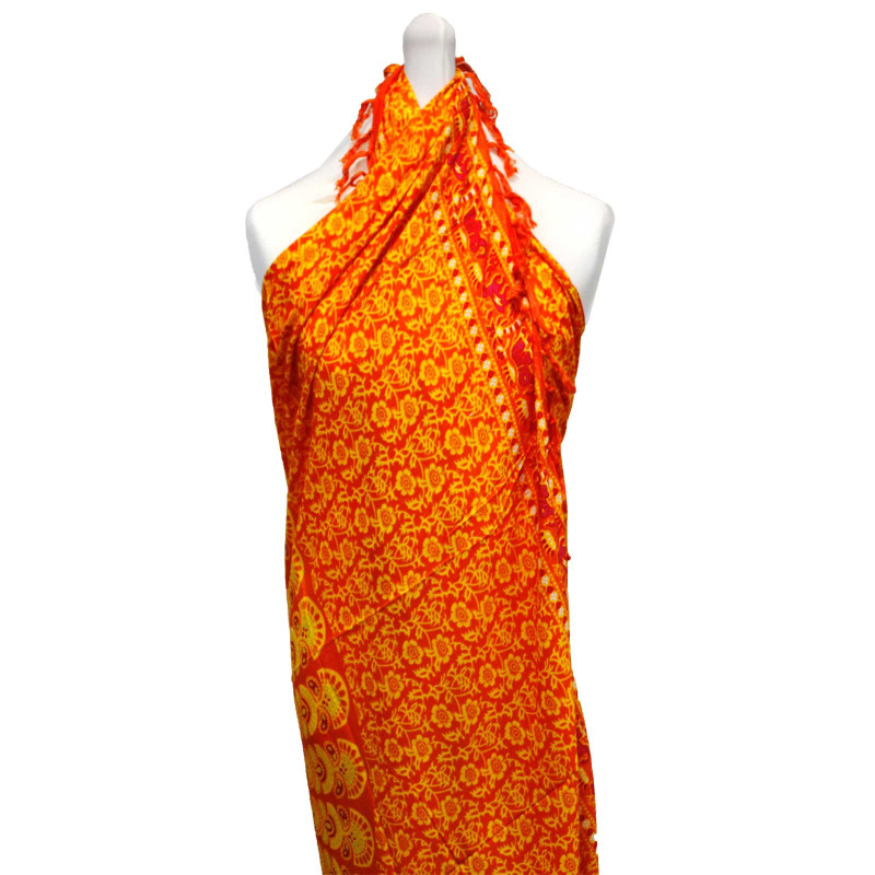 2x Sarong Mandala - Oranžová & Limetka