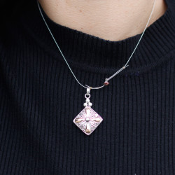 Striebro & Zlato Prívesok - Štvorec