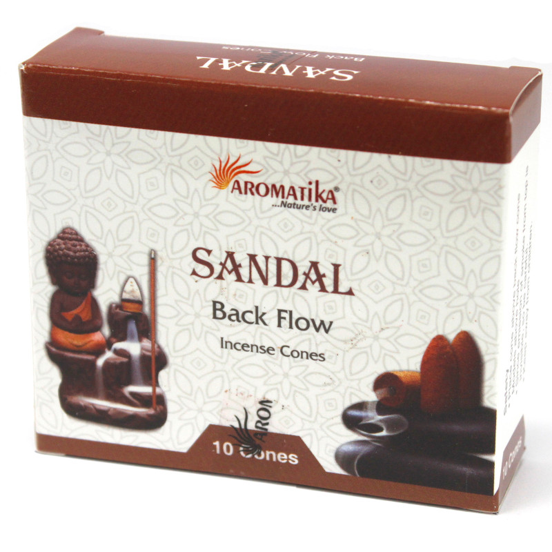 12x Aromatika Vonné Kužele "Tečúci Dym" - Santalové Drevo