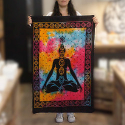 Bavlnené Nástenné Závesy - Čakra - Buddha