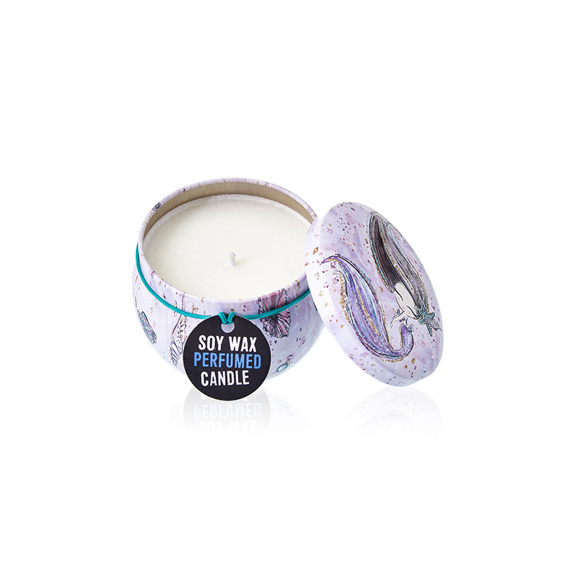 6x Dekoračná Sviečka v Plechovke - Morský Život - Malina