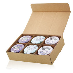 6x Dekoračná Sviečka v Plechovke - Morský Život - Malina