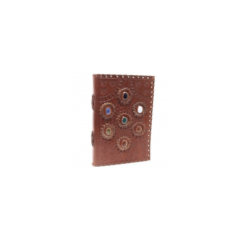 Kožený Zápisník - Chakra Kamene (22.5x15cm)