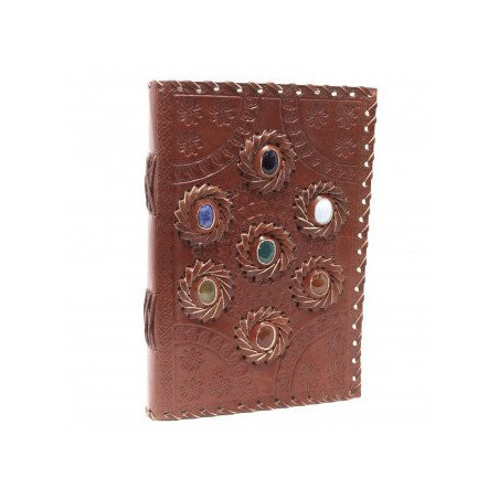Kožený Zápisník - Chakra Kamene (22.5x15cm)