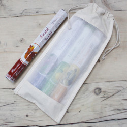 10x Dlhé Bavlnené Vrecká s Okienkom - 35x15cm