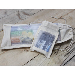 10x Dlhé Bavlnené Vrecká s Okienkom - 35x15cm