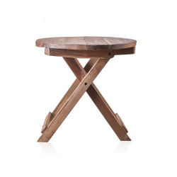 Okrúhly konferenčný stolík z recyklovaného dreva- 50x50cm