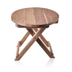 Okrúhly konferenčný stolík z recyklovaného dreva- 50x50cm