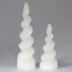 Selenitová Špirálová Veža - Roh Jednorožca - 10 cm