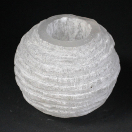 Selenitový Svietnik - Snehová Guľa- 8 cm