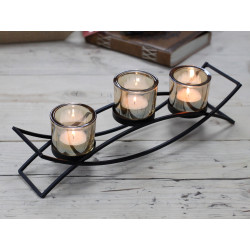 Kovový Votívny Svietnik - na Tri Sviečky - Silueta