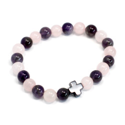 2x Sada 2 Náramkov Priateľstva z Drahých Kameňov - Láska - Amethyst a 