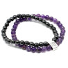 3x Dvojitý Magnetický Náramok - Amethyst
