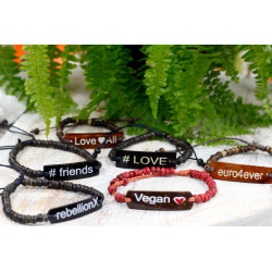 6x Kokosové Náramky so Sloganom - Euro4Ever