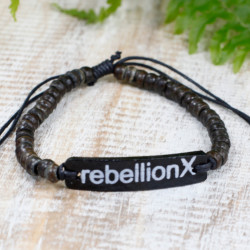 6x Kokosové Náramky so Sloganom - Rebellion X