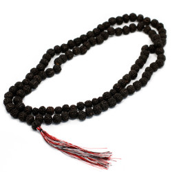3x 108 Rudraksha Mala - Tmavý