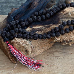 3x 108 Rudraksha Mala - Tmavý