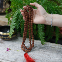 3x 108 Rudraksha Mala - Hnedý