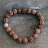 6x Rudraksha Mala Buddha Náramok - Hnedý