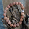 6x Rudraksha Mala Buddha Náramok - Hnedý