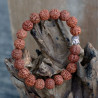 6x Rudraksha Mala Buddha Náramok - Prírodný