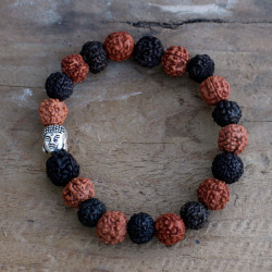 6x Rudraksha Mala Buddha Náramok - Mix