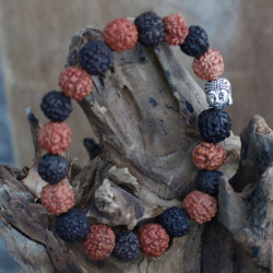 6x Rudraksha Mala Buddha Náramok - Mix