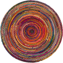 Okrúhly Koberec z Juty a Recyklovanej Bavlny - 120 cm