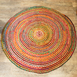 Okrúhly Koberec z Juty a Recyklovanej Bavlny - 150 cm