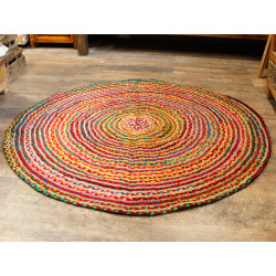 Okrúhly Koberec z Juty a Recyklovanej Bavlny - 150 cm