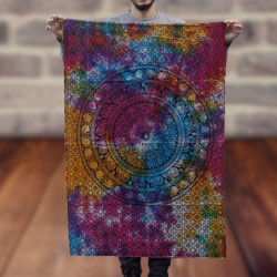 Bavlnené Nástenné Závesy - Mandala - Slon