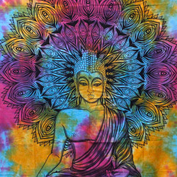 Jednolôžková Bavlnená Prikrývka na Posteľ - Pokojný Buddha