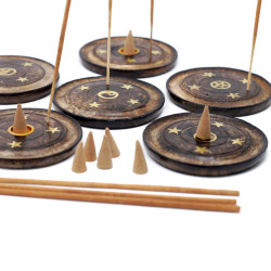 6x Drevený Stojan (Kužeľ a Tyčinka)- Mangové Drevo