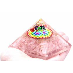 Orgonit Pyramída - Ruženín,Dúha, Kvet Života - 70 mm