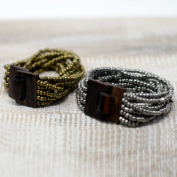 12x Drevená spona na zatvárenie - Viacradové farebné Náramky