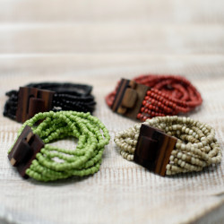 12x Drevená spona na zatvárenie - Viacradové farebné Náramky