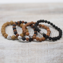 12x Mix - Rudraksha Buddha Náramky