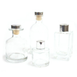 6x Štvorcová Ozdobná Fľaša na Difúzor s Uzáverom - 200ml