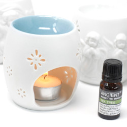 4x Klasická Biela Aroma Lampa - Rôzne Dizajny s Anjelmi