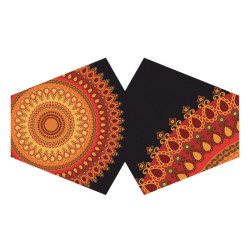 3x Ochranné Rúška na Tvár- Oranžová Mandala (Dospelý)