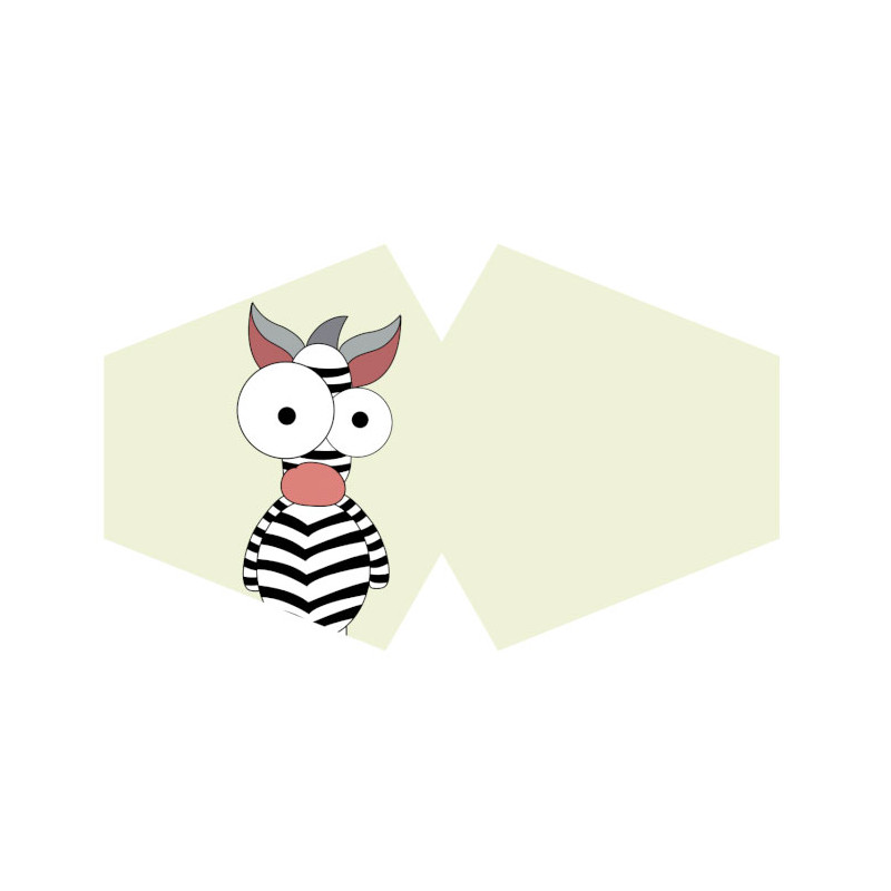 3x Ochranné Rúška na Tvár- Šialená Zebra (Detské)