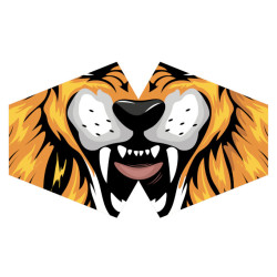 3x Ochranné Rúška na Tvár- Tiger (Detské)